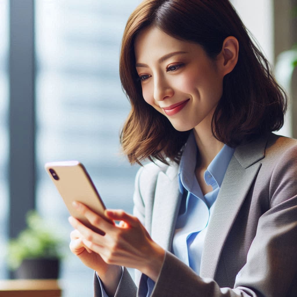 Professional reviewing a mobile app